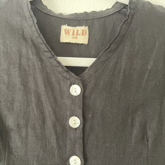 Linen button mini dress - Picture 7 of 7